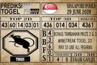 Prediksi Singapore Pools Hari ini 29 Juni 2020