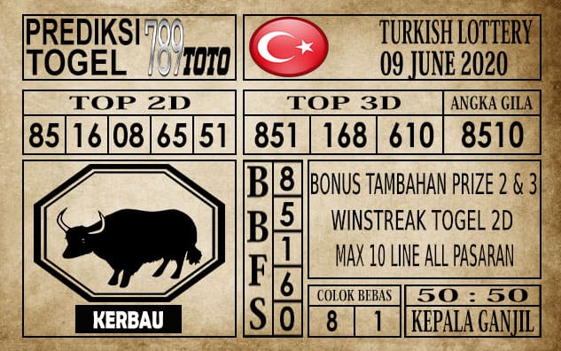 Prediksi Turkish Lottery Hari Ini 09 Juni 2020