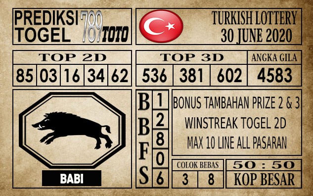 Prediksi Turkish Lottery Hari Ini 30 Juni 2020