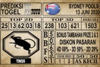 Prediksi Sydney Pools Hari ini 13 Juni 2020
