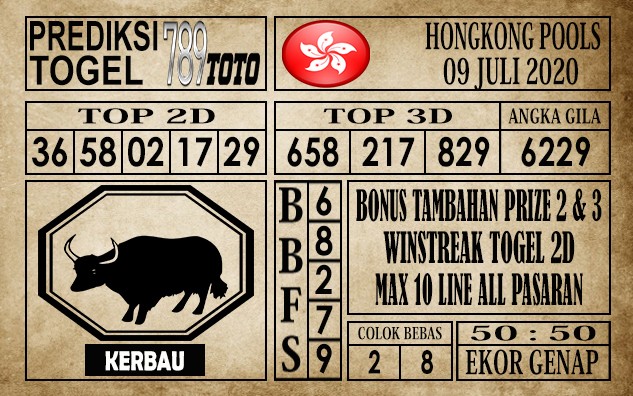 Prediksi Hongkong Pools Hari Ini 09 Juli 2020