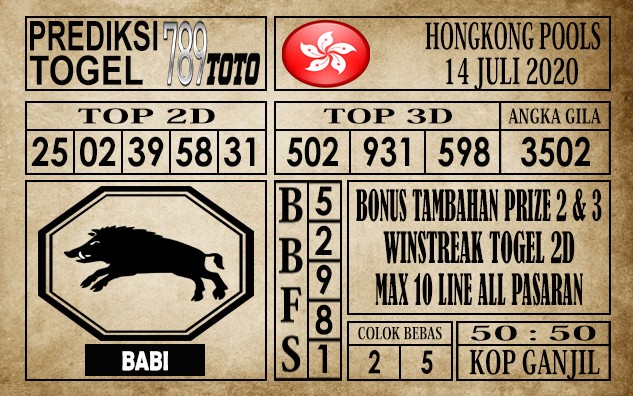 Prediksi Hongkong Pools Hari Ini 14 Juli 2020