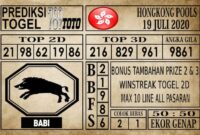 Prediksi Hongkong Pools Hari Ini 19 Juli 2020