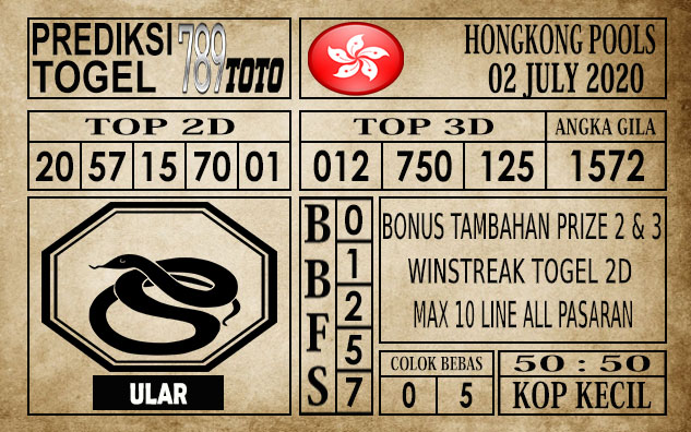 Prediksi Hongkong Pools Hari Ini 02 Juli 2020
