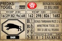 Prediksi Hongkong Siang Hari Ini 22 Juli 2020