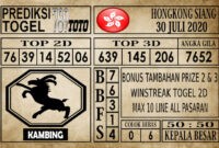 Prediksi Hongkong Siang Hari Ini 30 Juli 2020
