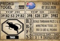 Prediksi Sydney Pools Hari Ini 07 Juli 2020