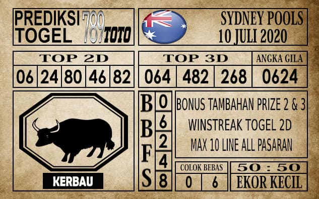 Prediksi Sydney Pools Hari Ini 10 Juli 2020 t