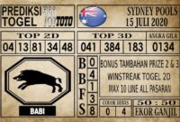 SD 15 Prediksi Sydney Pools Hari Ini 15 Juli 2020