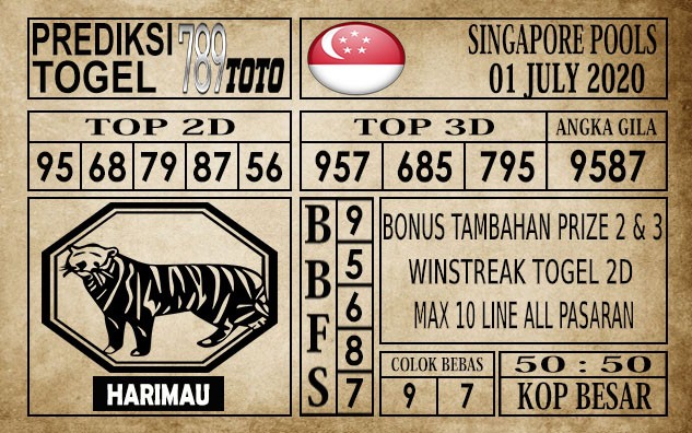 Prediksi Singapore Pools Hari ini 01 Juli 2020