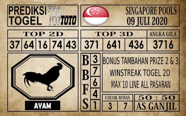 Prediksi Singapore Pools Hari ini 09 Juli 2020