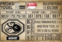 Prediksi Singapore Pools Hari ini 11 Juli 2020