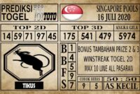 Prediksi Singapore Pools Hari ini 16 Juli 2020