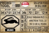 Prediksi Singapore Pools Hari ini 20 Juli 2020