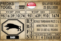Prediksi Singapore Pools Hari ini 25 Juli 2020