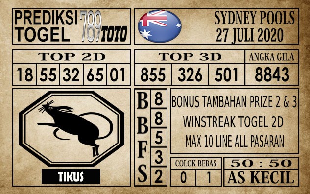 Prediksi Sydney Pools Hari Ini 27 Juli 2020