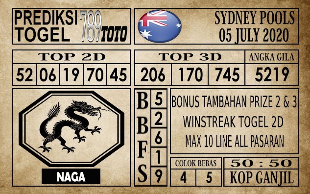 Prediksi Sydney Pools Hari Ini 05 Juli 2020