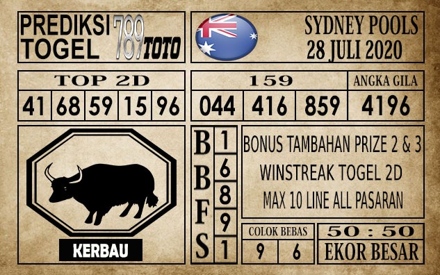 Prediksi Sydney Pools Hari Ini 28 Juli 2020