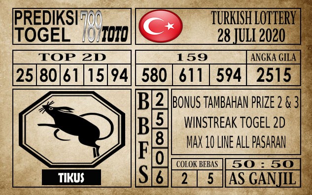 Prediksi Turkish Lottery Hari Ini 28 Juli 2020