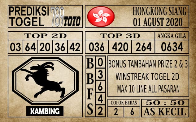 Prediksi Hongkong Siang Hari Ini 01 Agustus 2020
