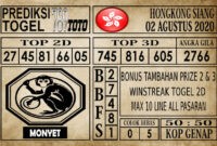 Prediksi Hongkong Siang Hari Ini 02 Agustus 2020