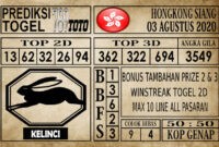 Prediksi Hongkong Siang Hari Ini 03 Agustus 2020