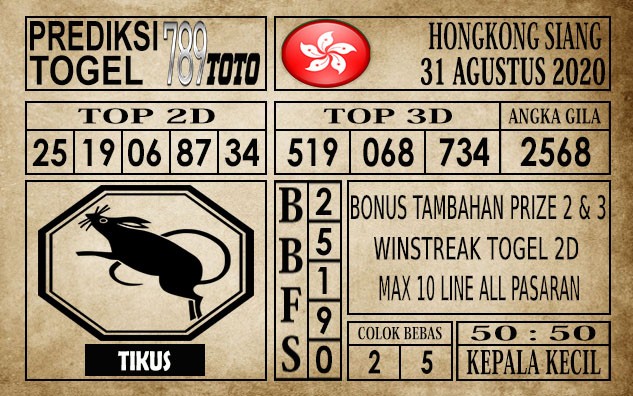 Prediksi Hongkong Siang Hari Ini 31 Agustus 2020