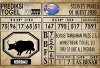 SD 01 Prediksi Sydney Pools Hari Ini 01 Agustus 2020