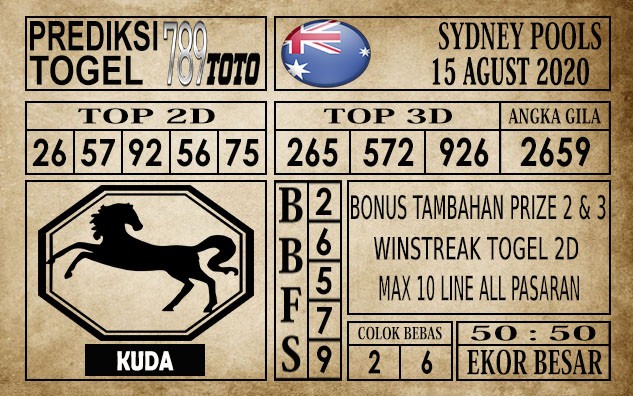 Prediksi Sydney Pools Hari Ini 15 Agustus 2020