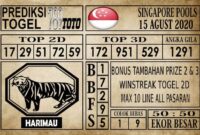 Prediksi Singapore Pools Hari ini 15 Agustus 2020