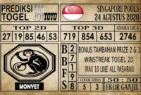 SGP 24Prediksi Singapore Pools Hari ini 24 Agustus 2020 Prediksi Singapore Pools Hari ini 24 Agustus 2020
