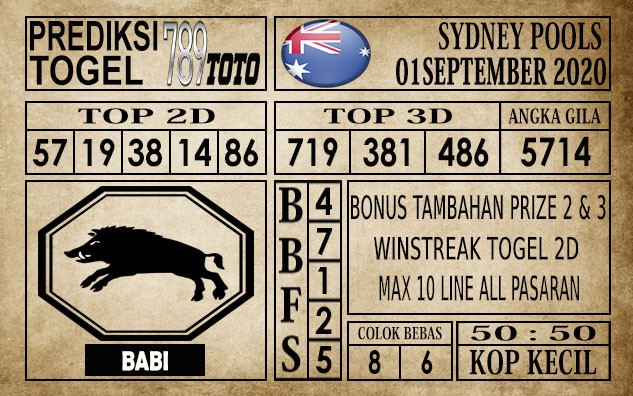 Prediksi Sydney Pools Hari Ini 01 September 2020