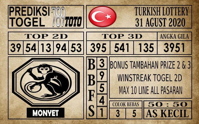 Prediksi Turkish Lottery Hari Ini 31 Agustus 2020