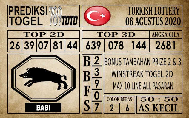 Prediksi Turkish Lottery Hari Ini 06 Agustus 2020