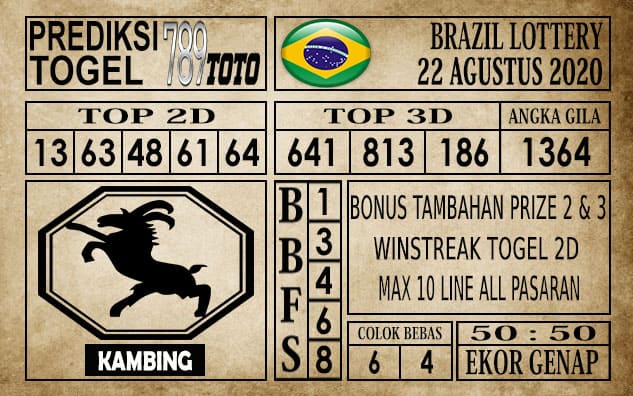 Prediksi Brazil Lottery Hari Ini 22 Agustus 2020