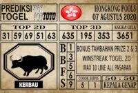 Prediksi Hongkong Pools Hari Ini 07 Agustus 2020
