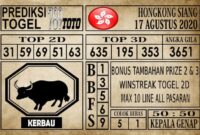 Prediksi Hongkong Siang Hari ini 17 Agustus 2020