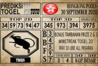 Prediksi Hongkong Pools Hari Ini 30 September 2020