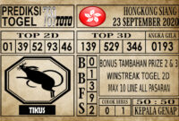 Prediksi Hongkong Siang Hari Ini 23 September 2020