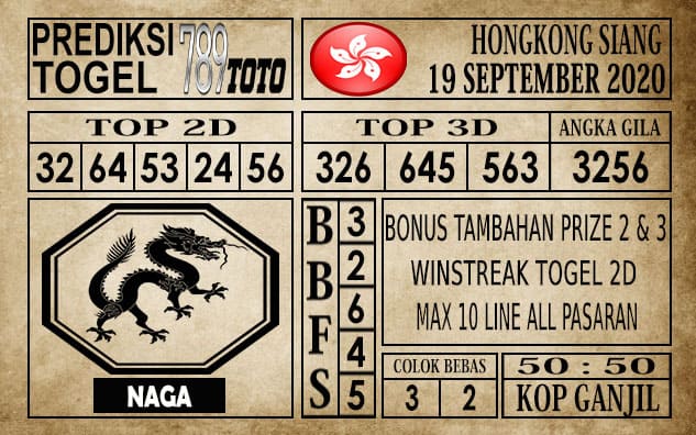 Prediksi Hongkong Siang Hari Ini 19 September 2020