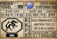 Prediksi Sydney Pools Hari Ini 19 September 2020