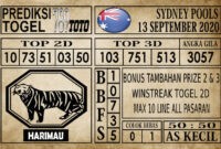 Prediksi Sydney Pools Hari Ini 13 September 2020