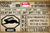SGP 07Prediksi Singapore Pools Hari ini 07 September 2020 Prediksi Singapore Pools Hari ini 07 September 2020