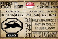 Prediksi Singapore Pools Hari ini 23 September 2020