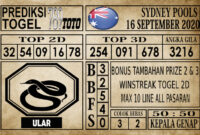 Prediksi Sydney Pools Hari Ini 16 September 2020