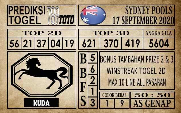 Prediksi Sydney Pools Hari Ini 17 September 2020