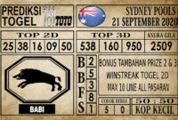 Prediksi Sydney Pools Hari Ini 21 September 2020