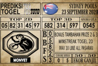 Prediksi Sydney Pools Hari Ini 23 September 2020