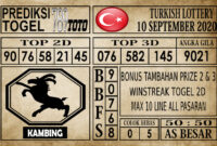 TRKY Prediksi Turkish Lottery Hari Ini 10 September 2020 10 Prediksi Turkish Lottery Hari Ini 10 September 2020