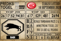 Prediksi Turkish Lottery Hari Ini 16 September 2020